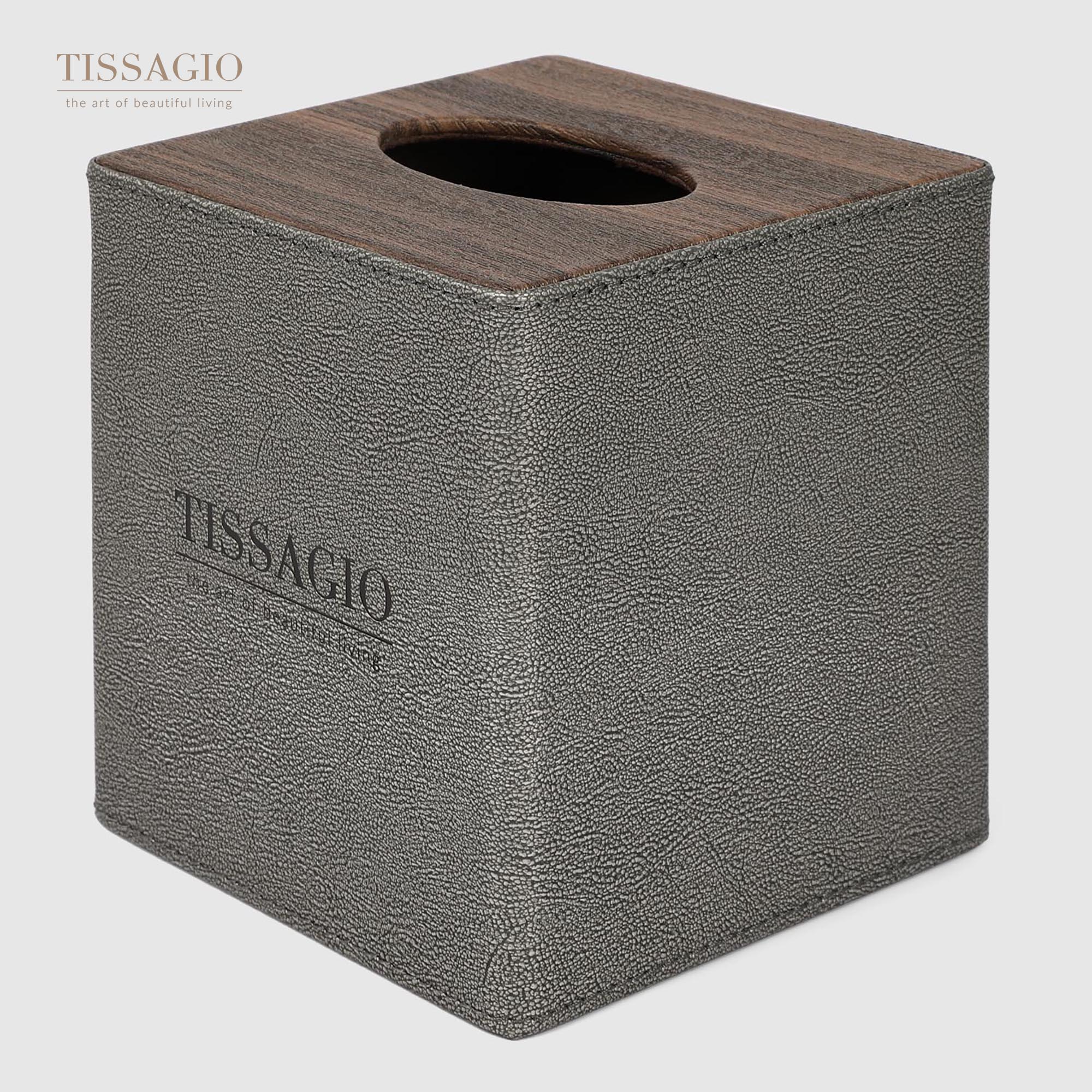 Салфетница Tissagio серая 13x13х14,5 см