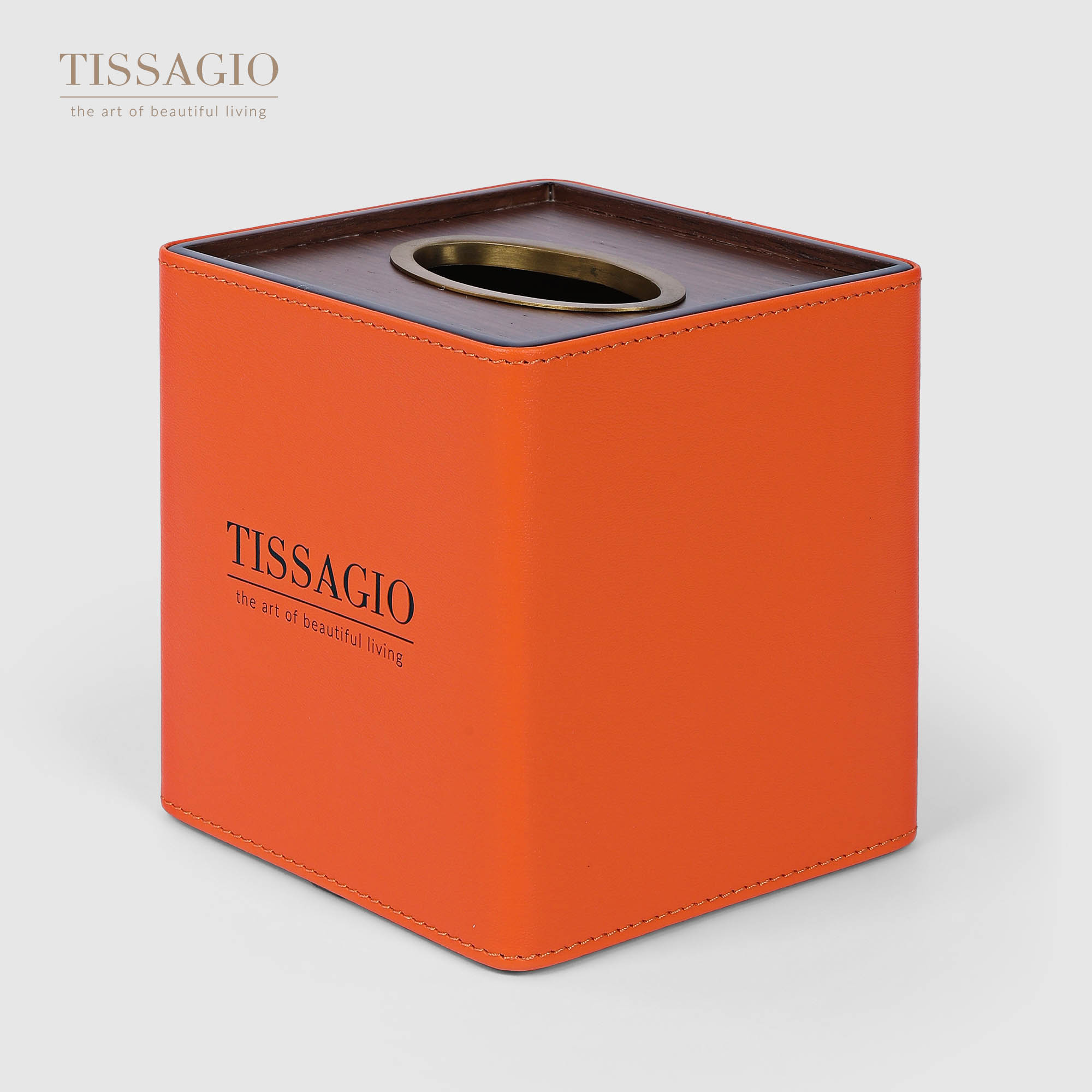 Салфетница Tissagio оранжевая 13x13х14,5 см