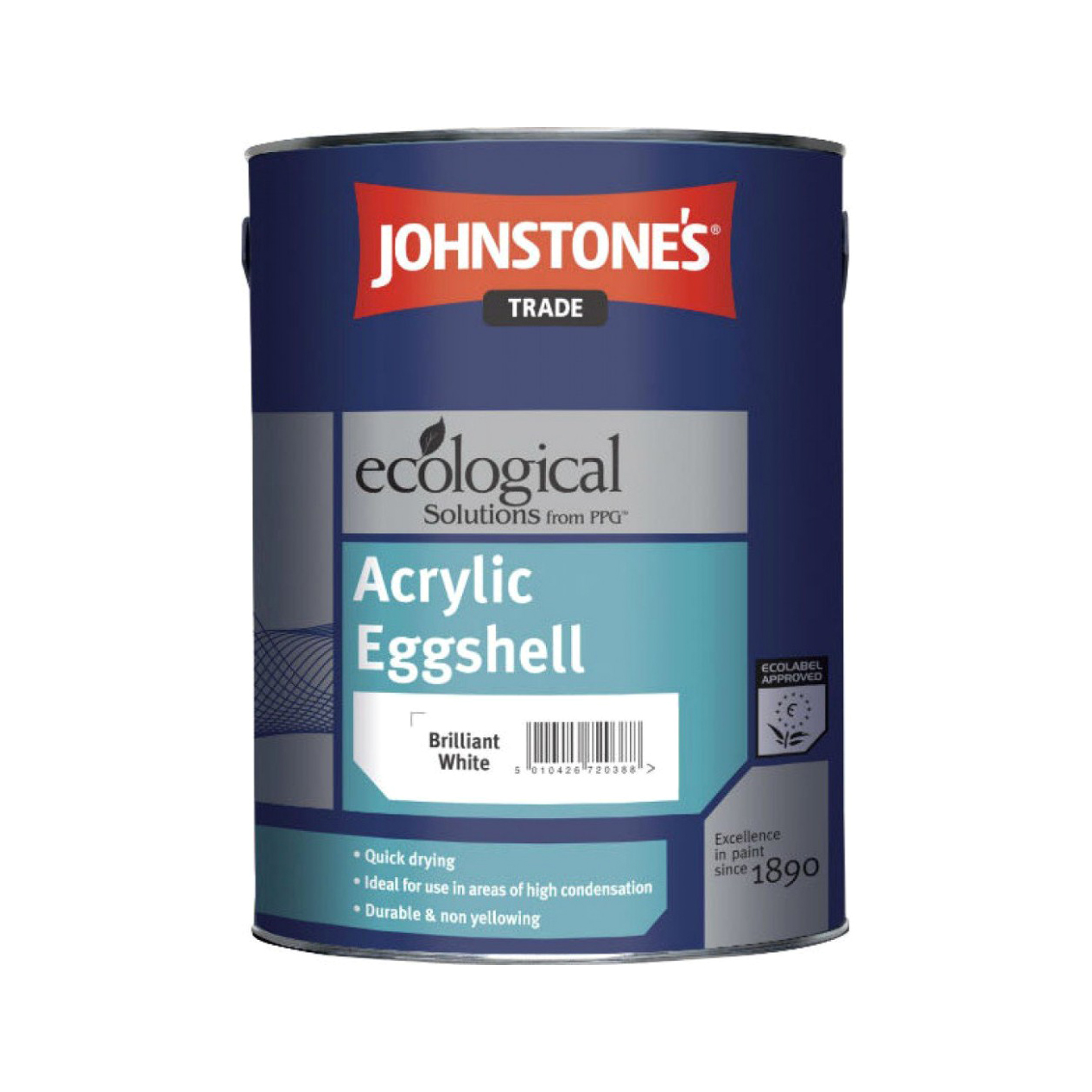 фото Краска johnstones acrilic eggshell brilliant white 2,5 л