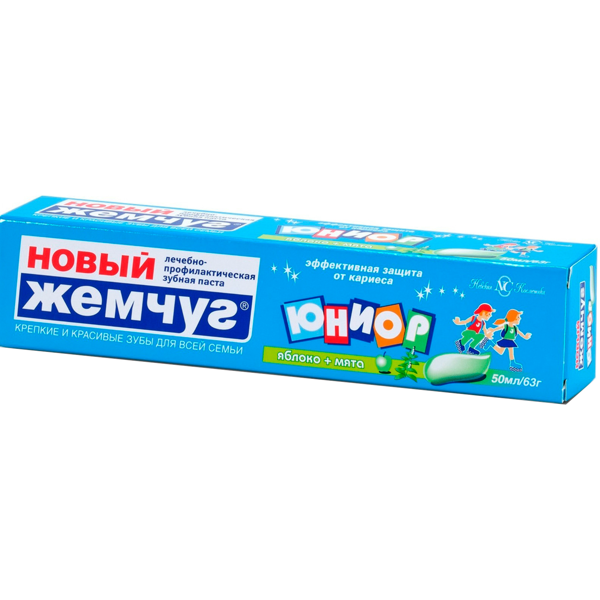 Зубная паста Новый Жемчуг Юниор Яблоко и мята 50 мл