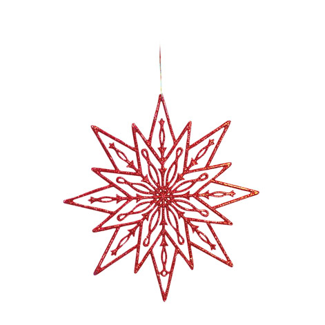 

Игрушка елочная Weiste Снежинка 250мм красная 92230, Красный