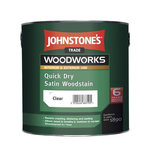 фото Лак johnstone's quick dry satin woodstain средний дуб 2,5 л johnstones