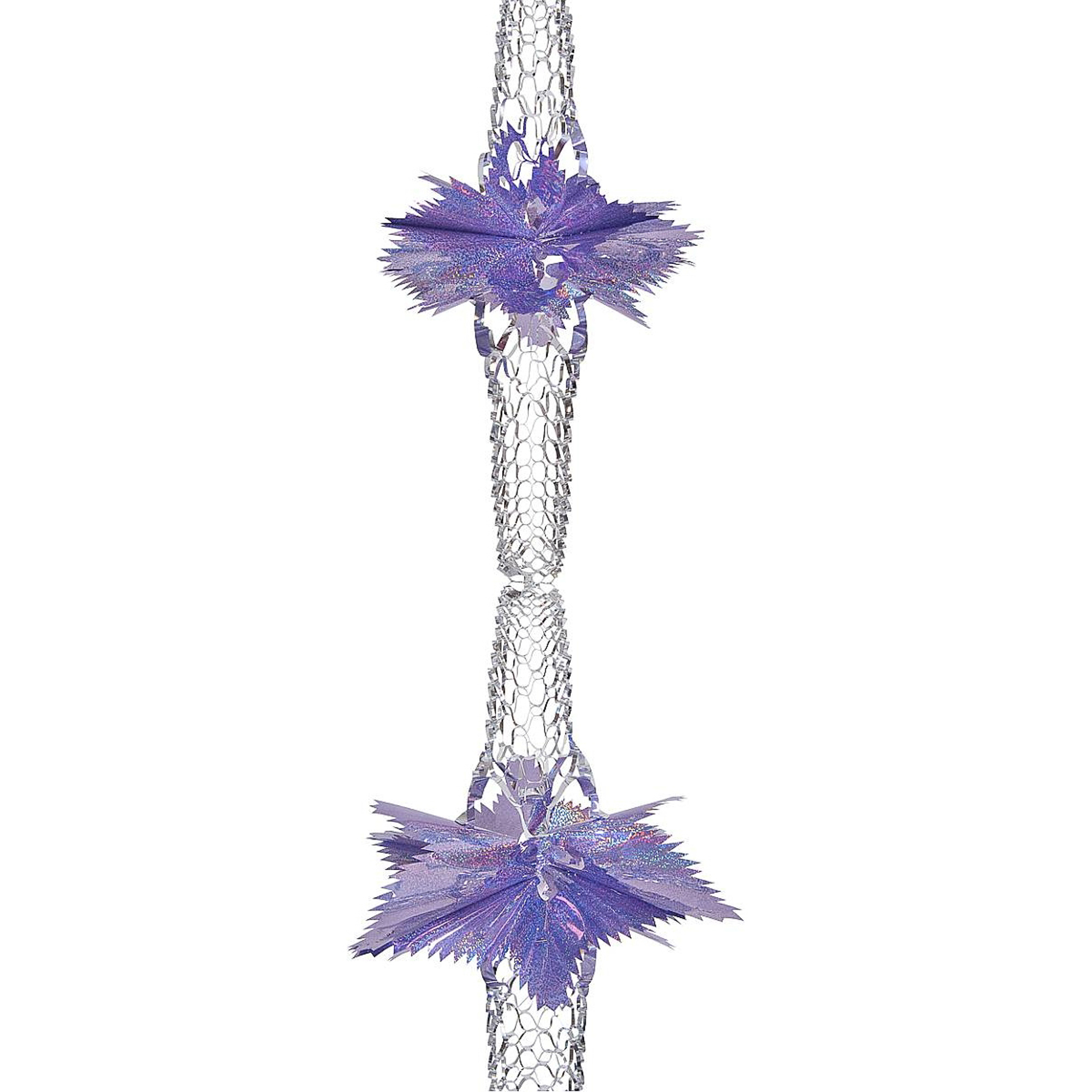 

Украшение фольгированное Mister Christmas Гирлянда серебристо-фиолетовая 2.7 м, Серебряный;фиолетовый