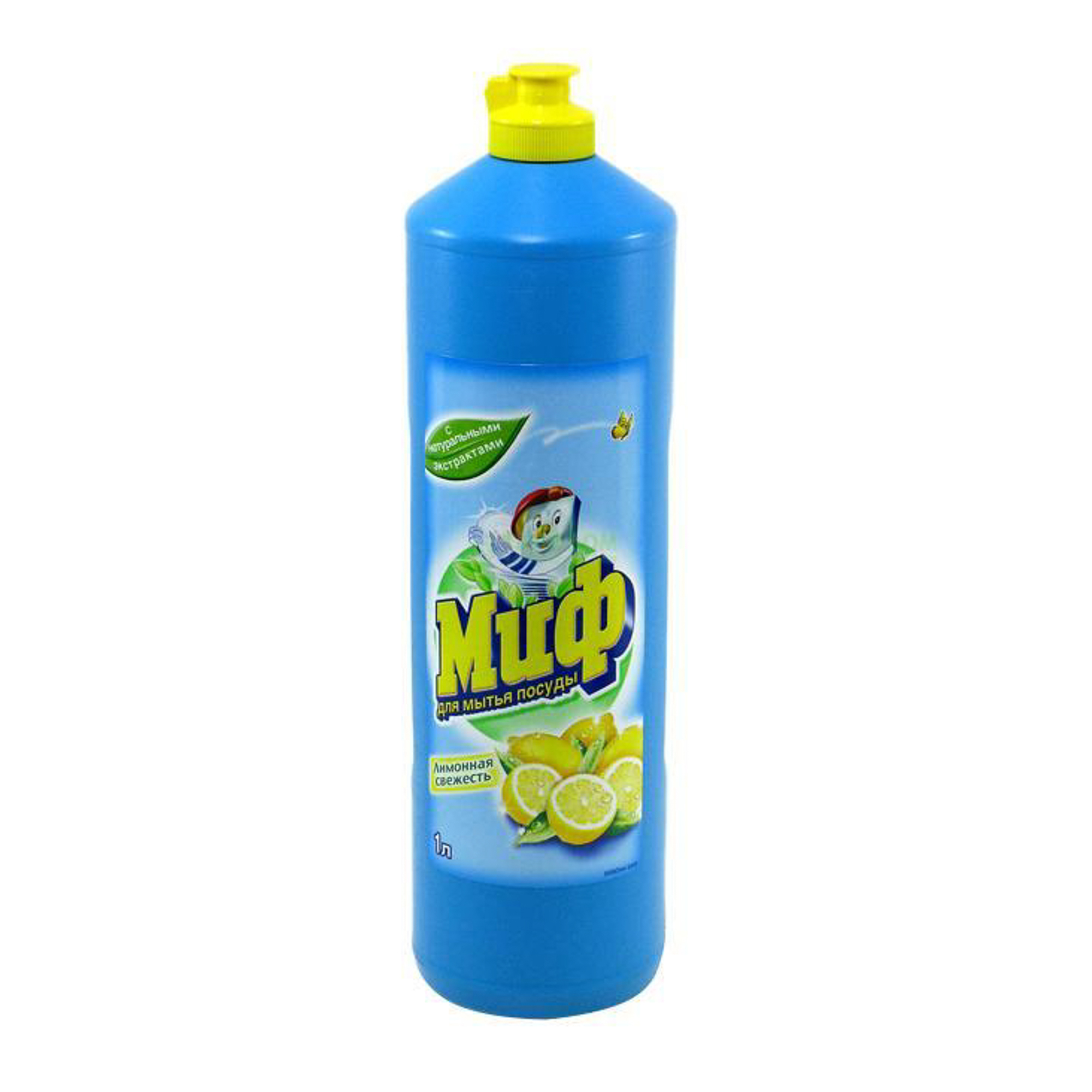 Чистящее средство Миф для мытья посуды Лимонная свежесть 1 л, размер 8 x 8 x 27 см - фото 1