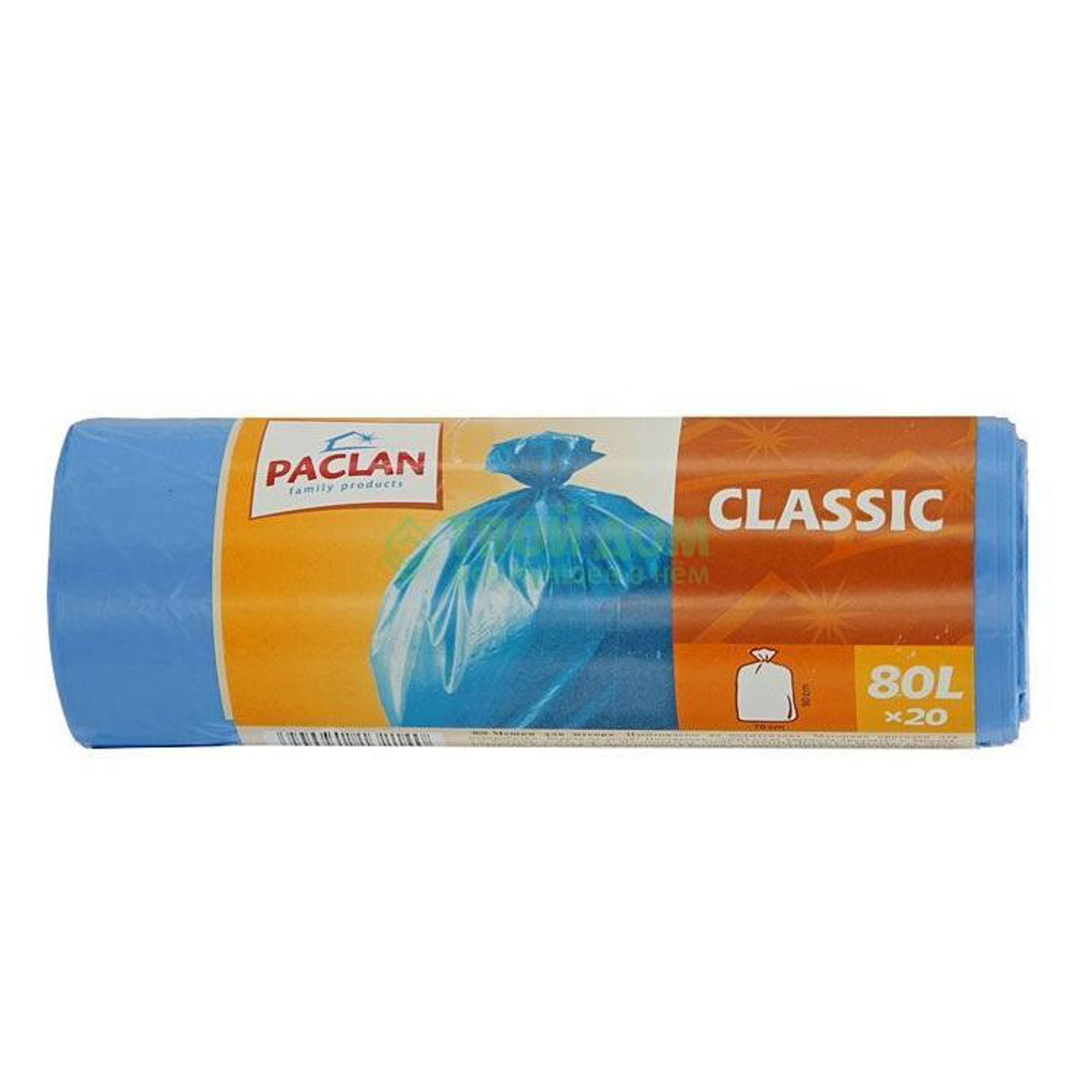 фото Мешки мусорные paclan classic 80л 70 х 90см 20шт синие