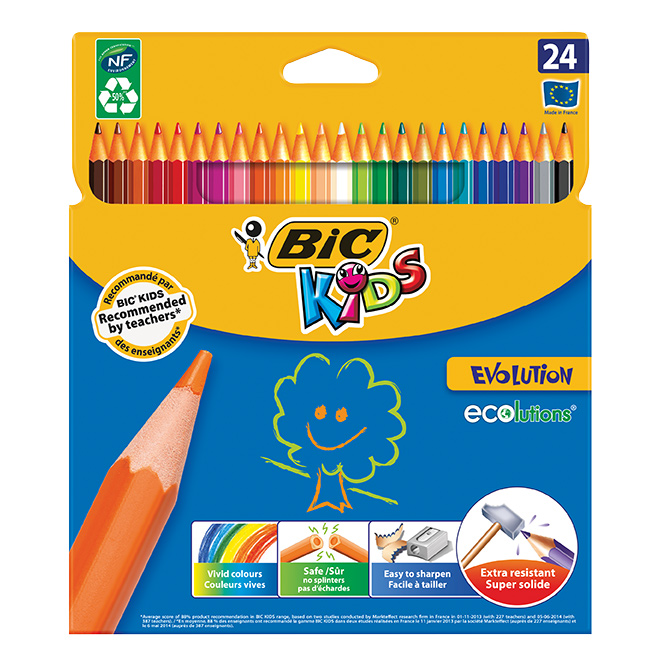 Цветные карандаши BIC Evolution 24 цвета