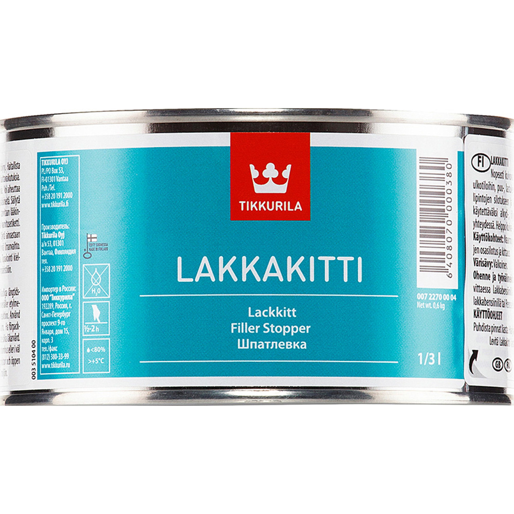 

Шпатлевка Tikkurila Lakkakitti 0,33 л, Белый