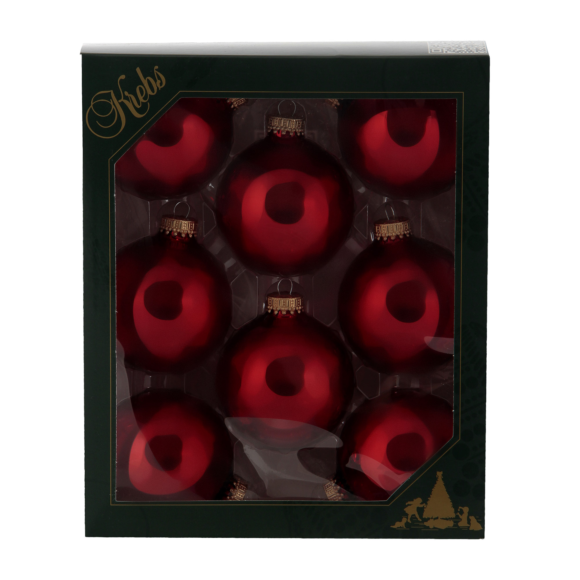 

Набор игрушек новогодних Krebs Int 7 см 8 шт красный