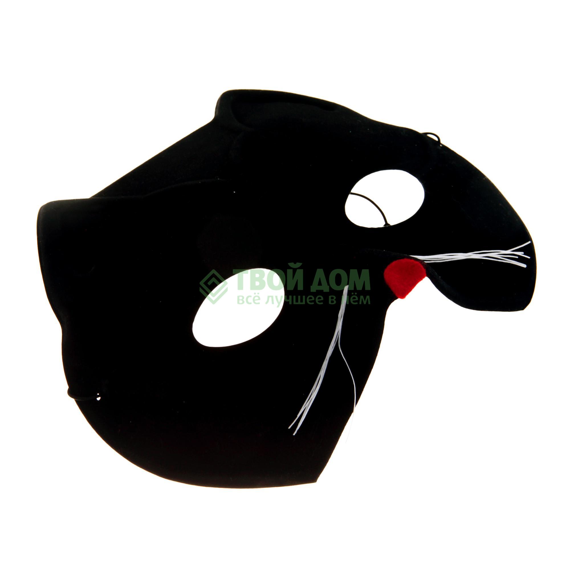 фото Carnival toys маска черная кошка бархат