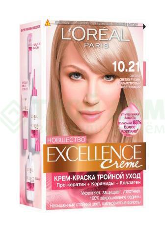 фото Краска l’oreal excellence creme 10.21 светло-светло русый перламутровый осветляющий (a0693700) loreal