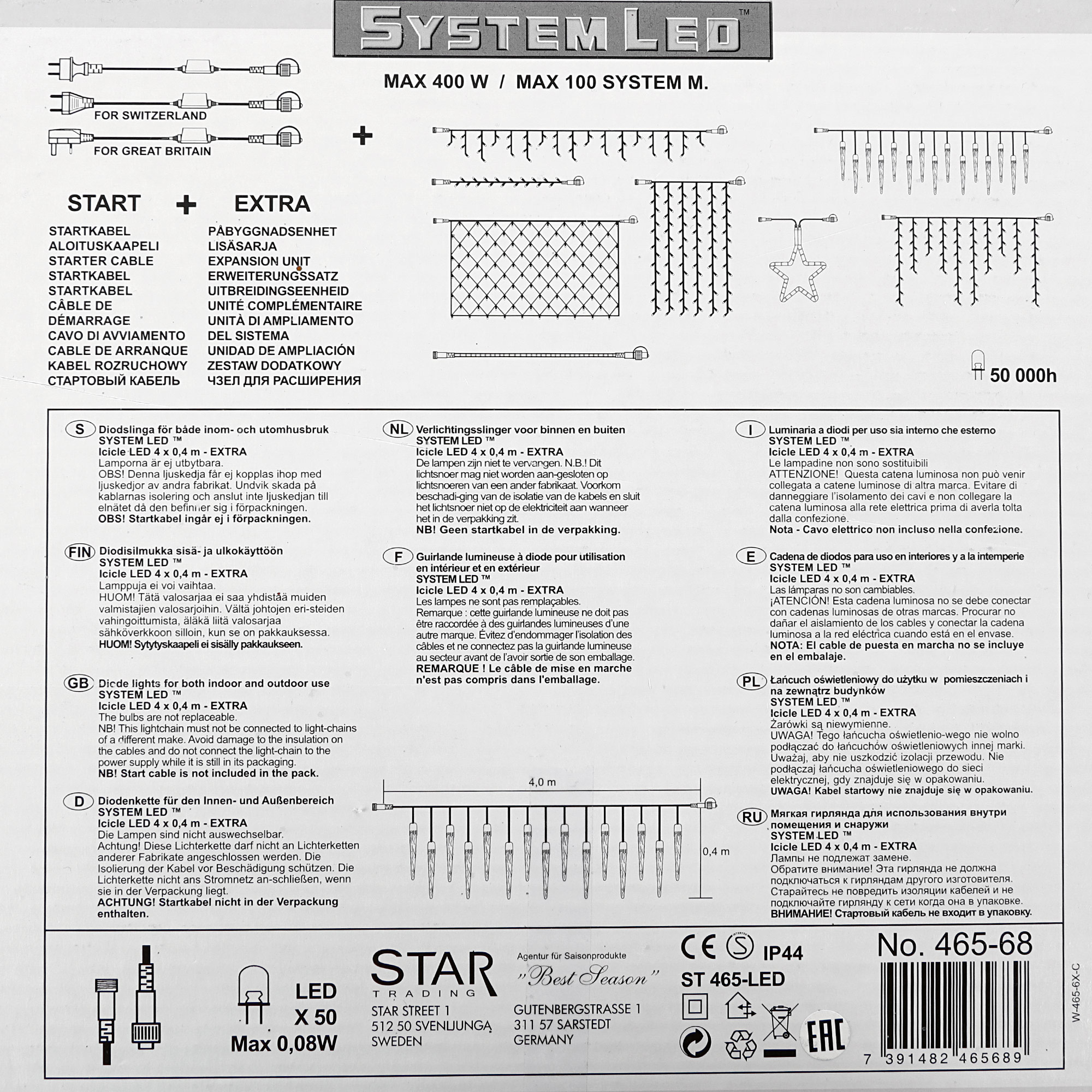 фото Электрогирлянда system expo/star trading сосульки 400 см 25 led