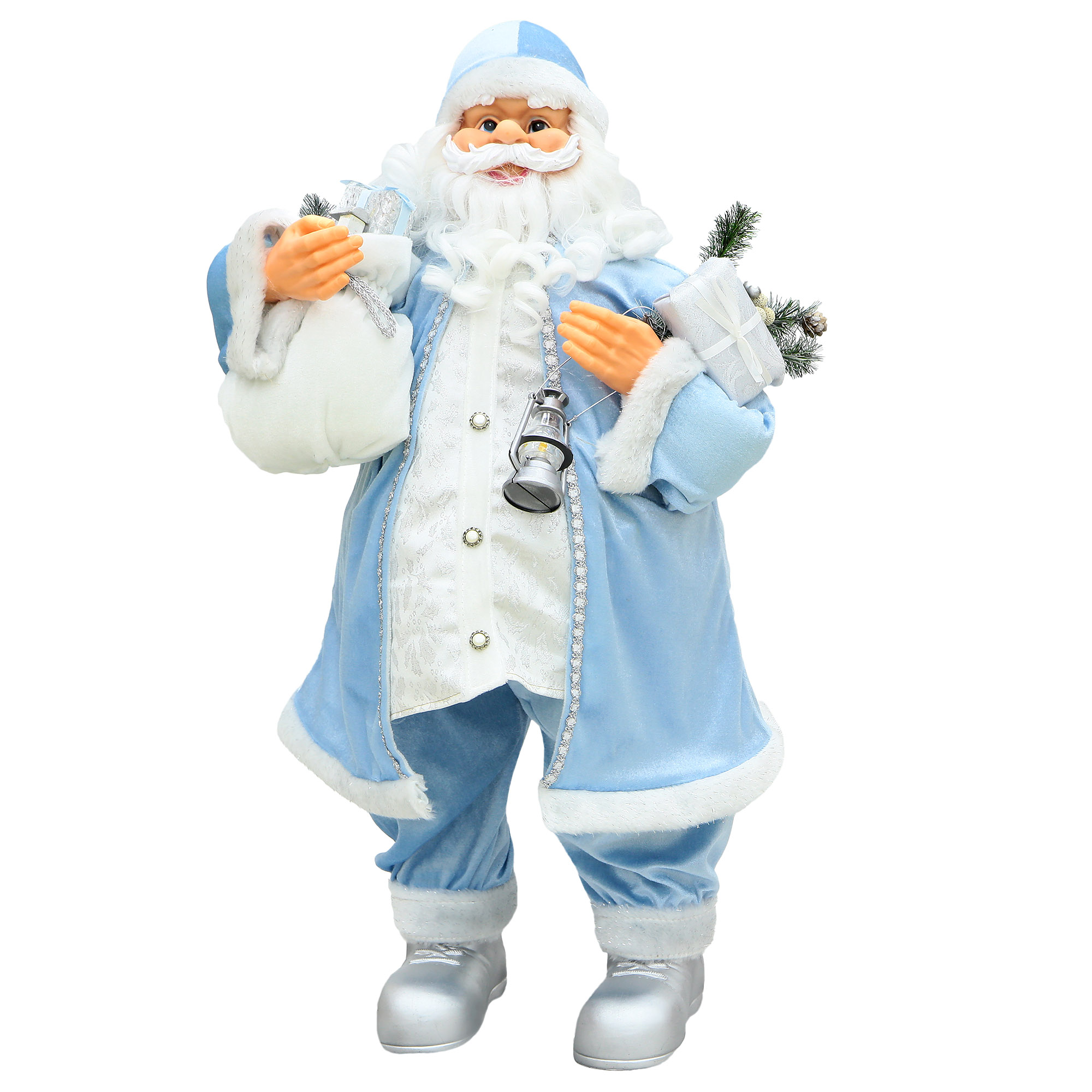 

Фигурка Cheng kuo Санта Клаус с подарками в голубой одежде 81см, Голубой;белый
