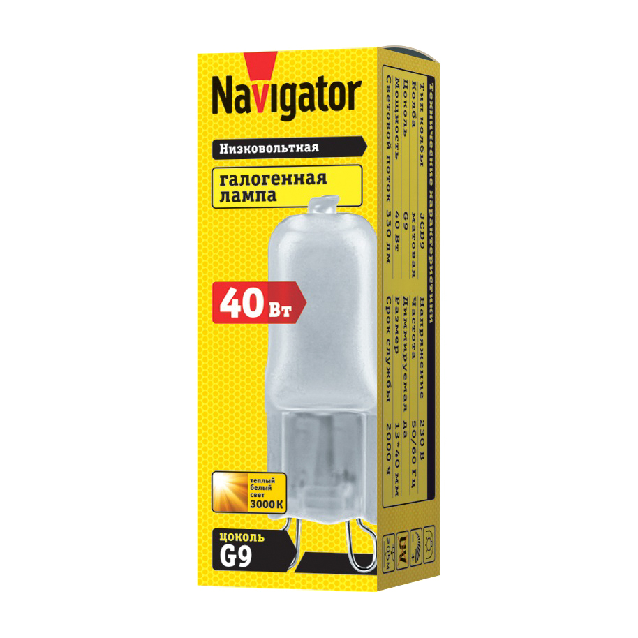 фото Лампа navigator jcd9 40w frost g9