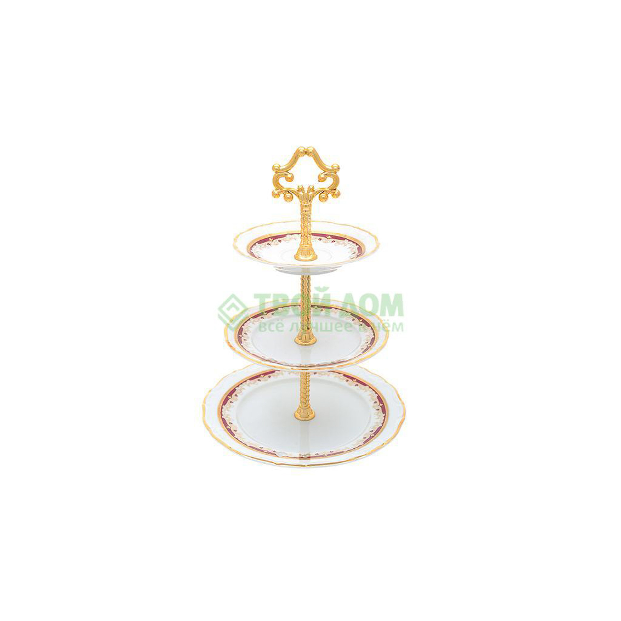 

Горка Klasterec Thun Marie-louise этажерка 3-х ярусная MARIE-LOUISE K8800101, Золотой;белый;красный