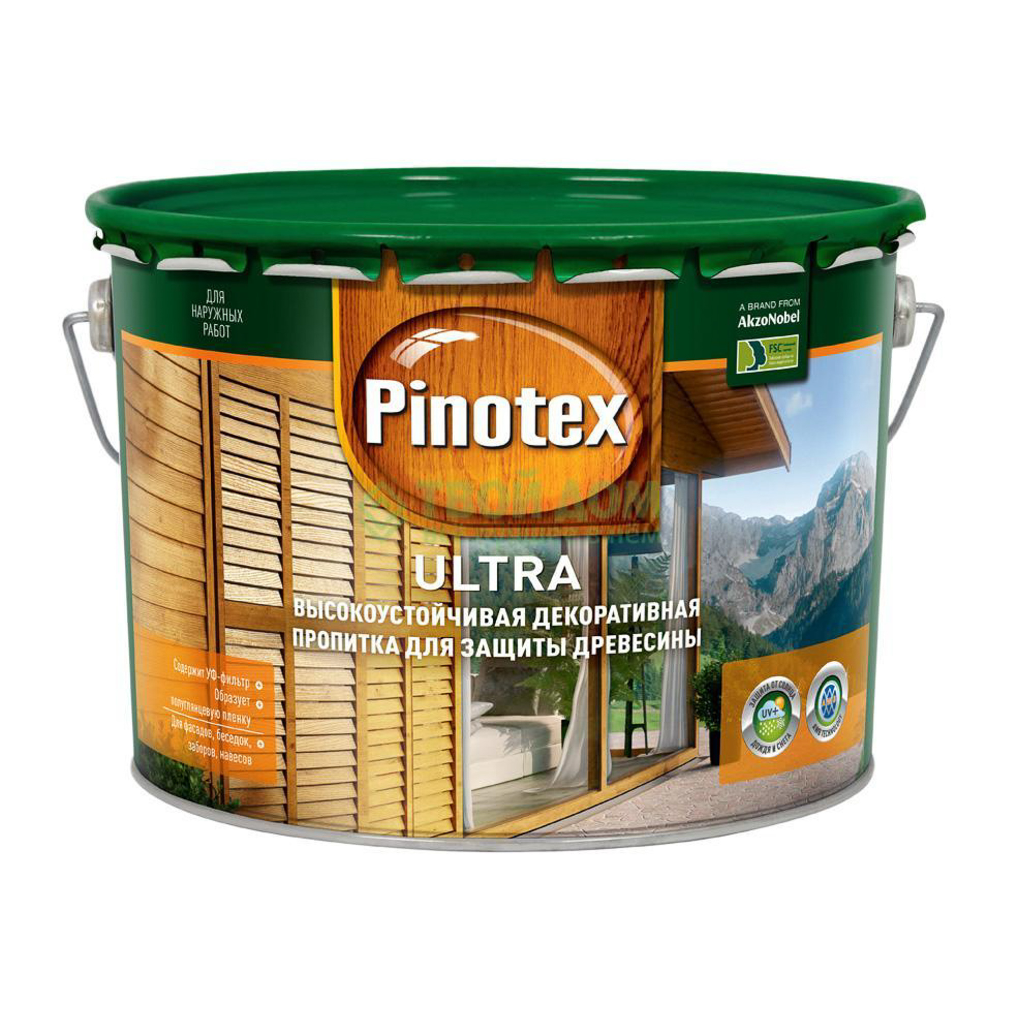 фото Антисептик pinotax ultrа awb 10л 04-орех pinotex