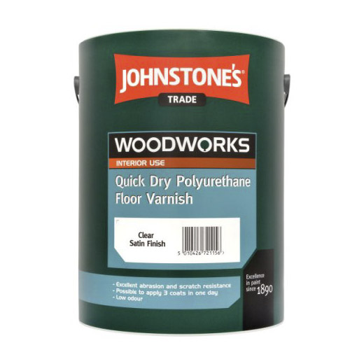 фото Лак полиуретановый johnstone's durable quick dry polyurethane varnish gloss clear 2,5 л johnstones