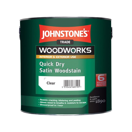 фото Защитный состав johnstone's quick dry satin woodstain светлый дуб 2,5 л johnstones