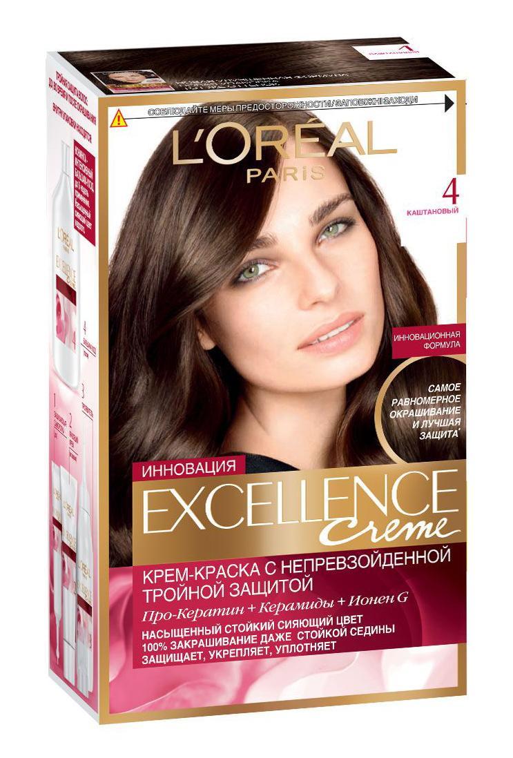 фото Краска l’oreal excellence creme 4 каштановый (a0691728) loreal