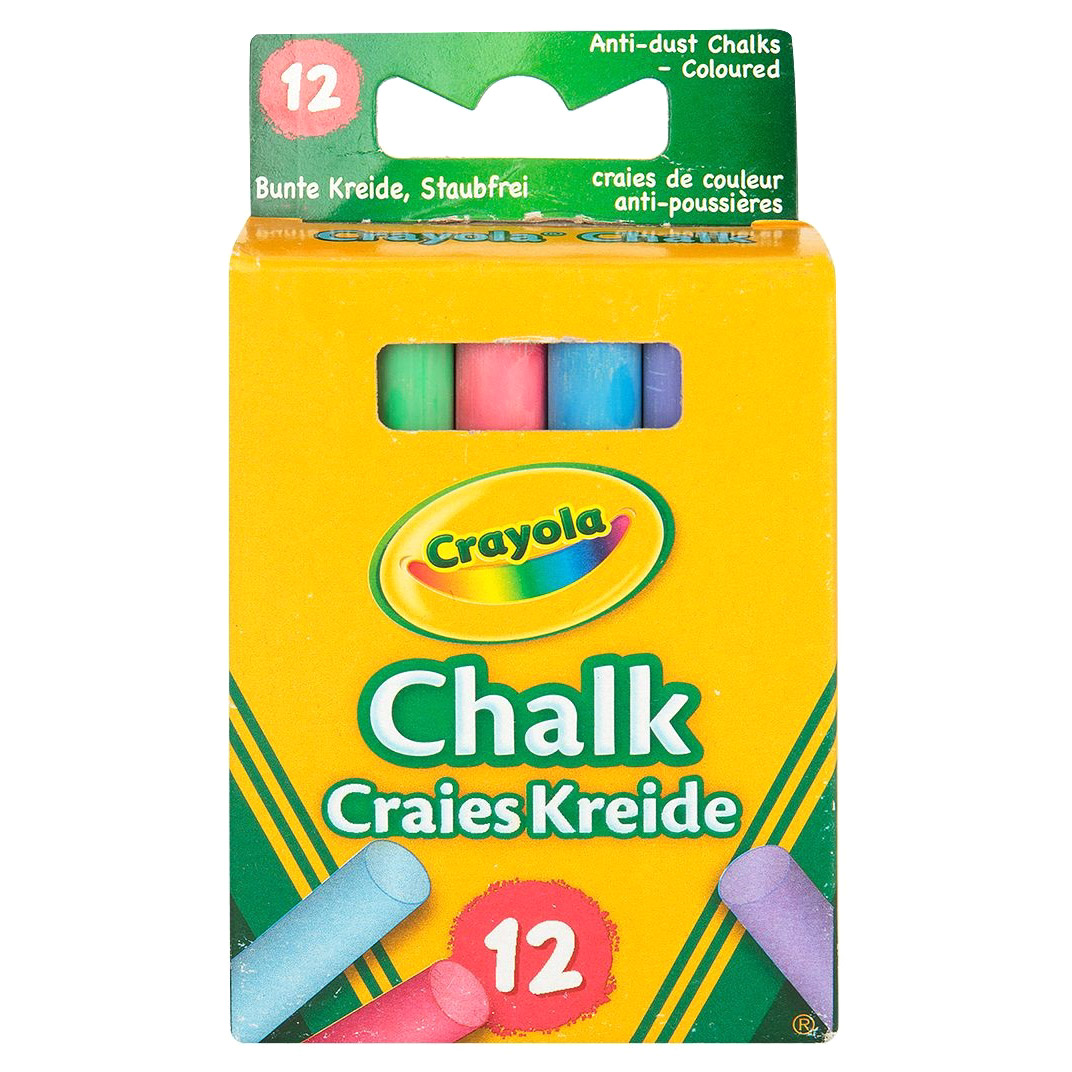 Мелки Crayola с пониженным выделением пыли 12 шт 109₽