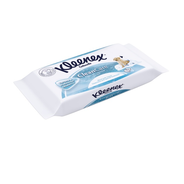 Туалетная бумага Kleenex влажная 42 шт, цвет бело-синий - фото 1