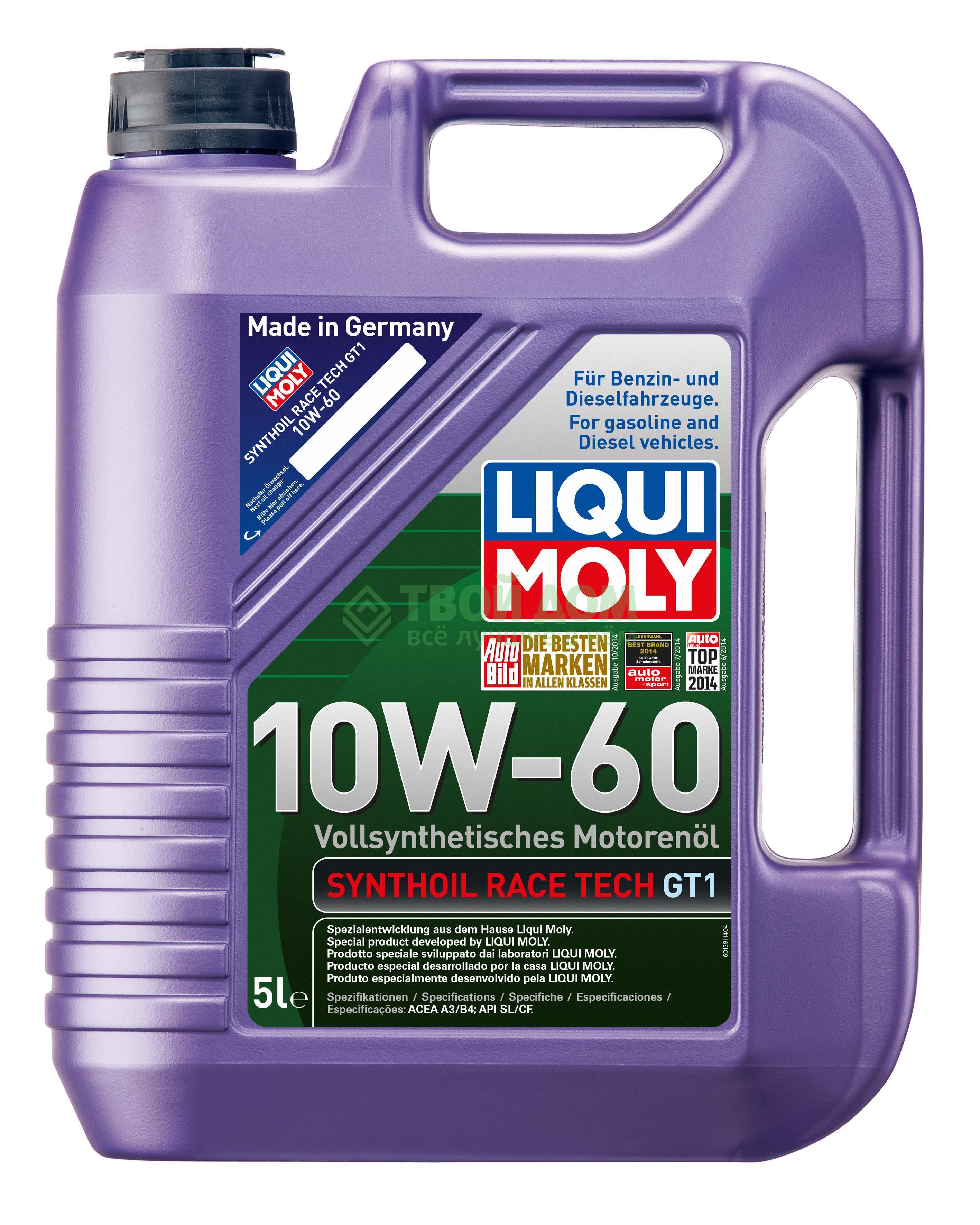 

Моторное масло Liqui Moly Синтетическое масло sae 10w-60 5л, Черный