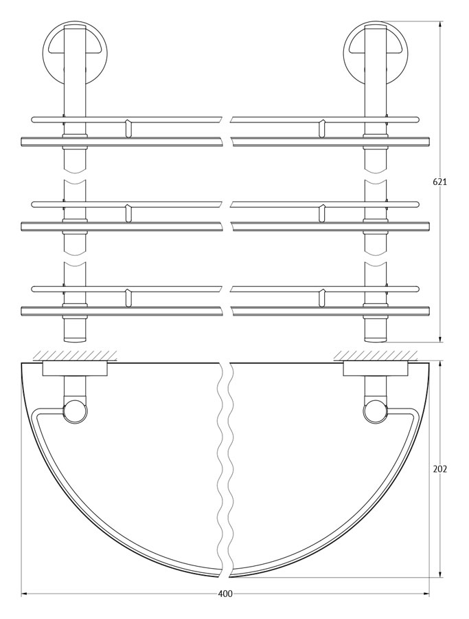 фото Полка 3-х ярусная fbs luxia 40 см lux 082