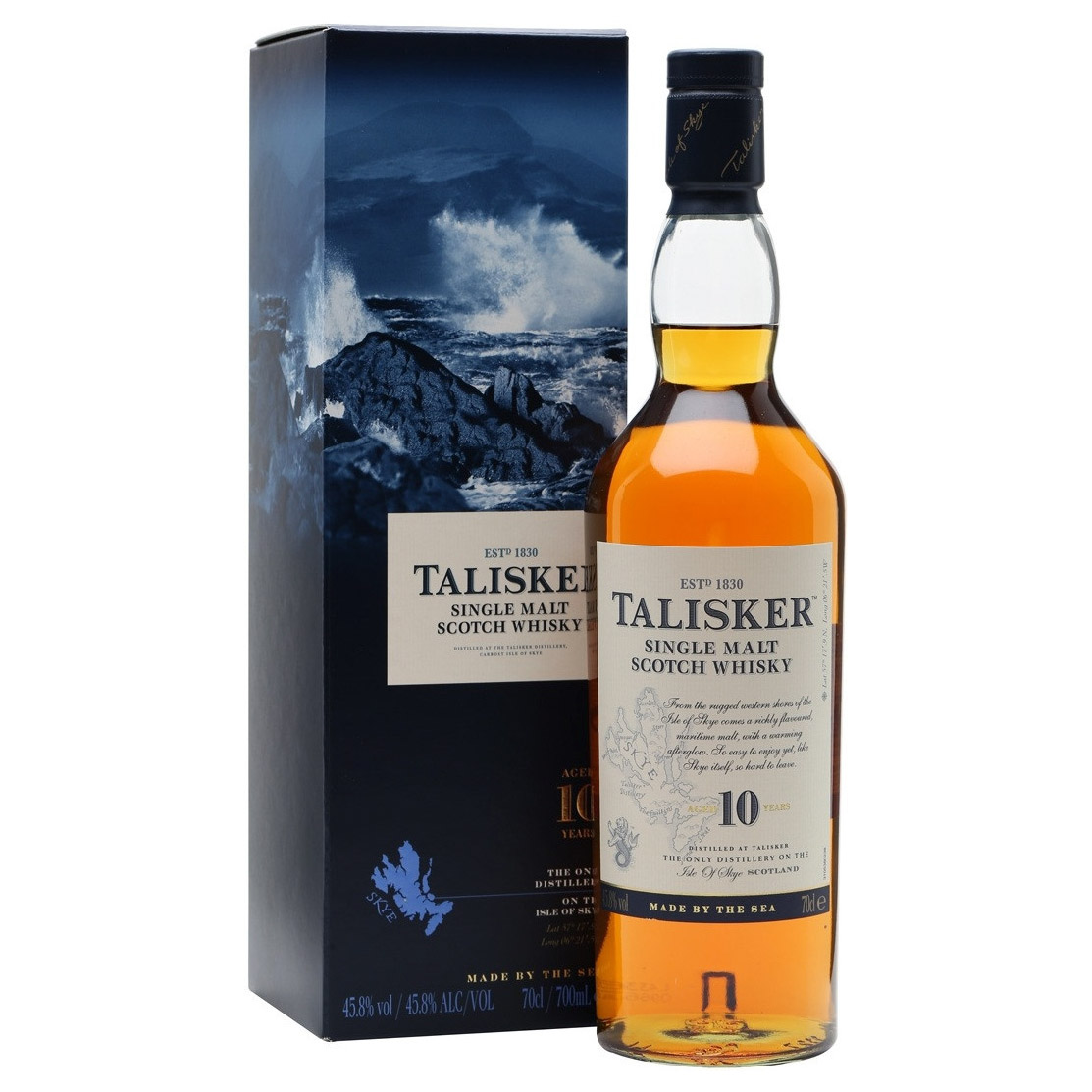 

Виски Talisker malt 10 лет 750 мл, Виски искрящегося золотого цвета.