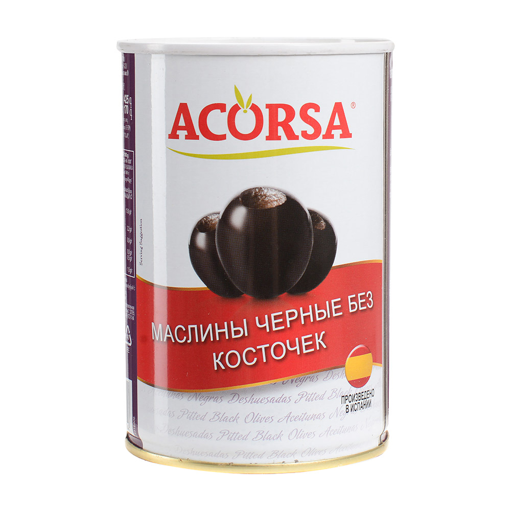 

Оливки черные Acorsa без косточки 425 г