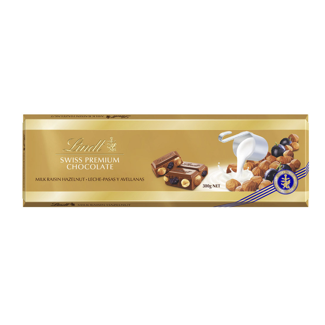 

Шоколад Lindt молочный с фундуком и изюмом 300 г