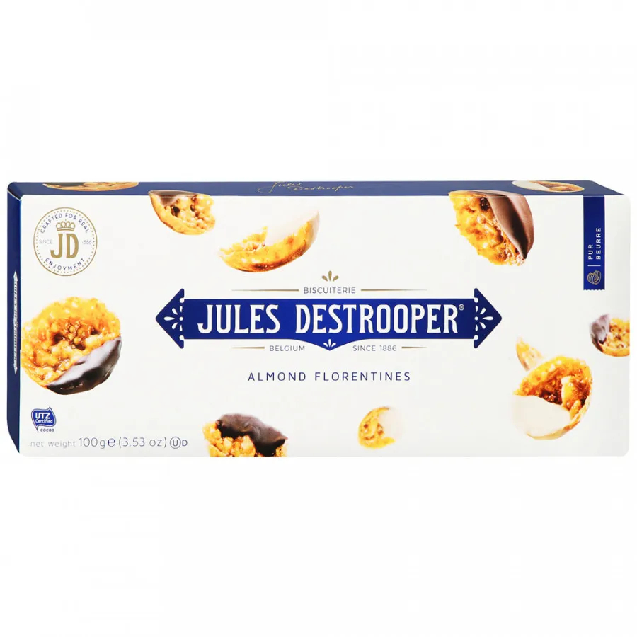 Печенье Jules Destrooper Almond Florentines с миндалем и шоколадом, 100 г