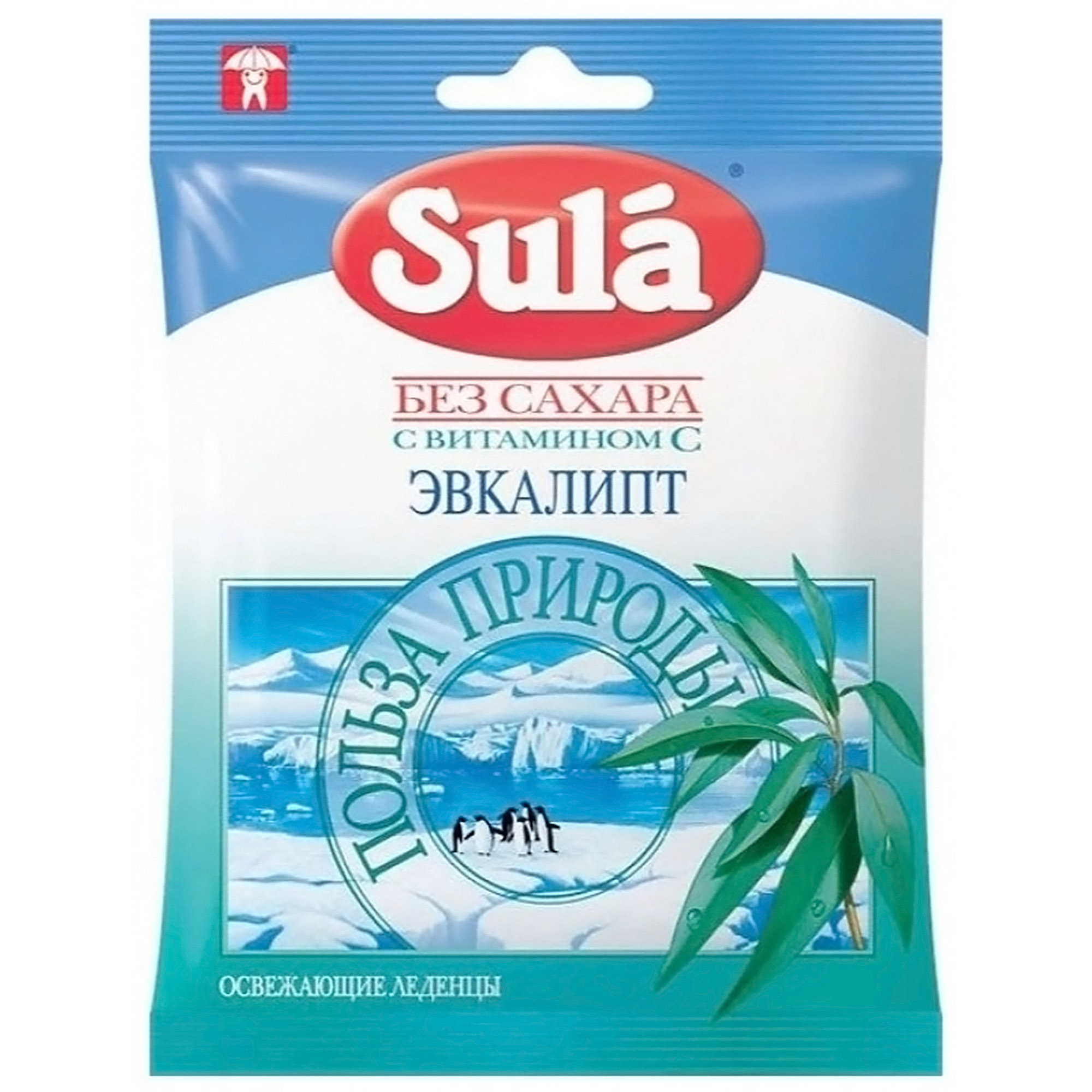 Леденцы без сахара Sula Эвкалипт, 60 г