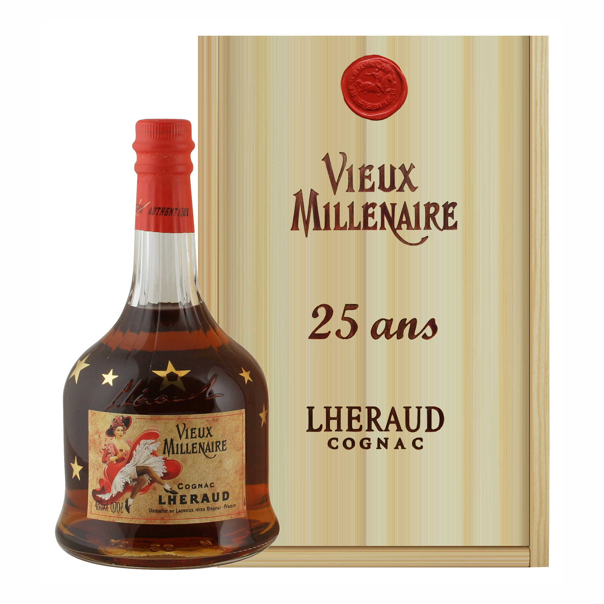 фото Коньяк lheraud cognac vieux millenaire 25 лет 700 мл