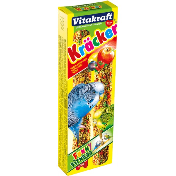 Лакомство VITAKRAFT Крекеры для волнистых попугаев фруктовые 60, размер 2,5x2x6,1 см
