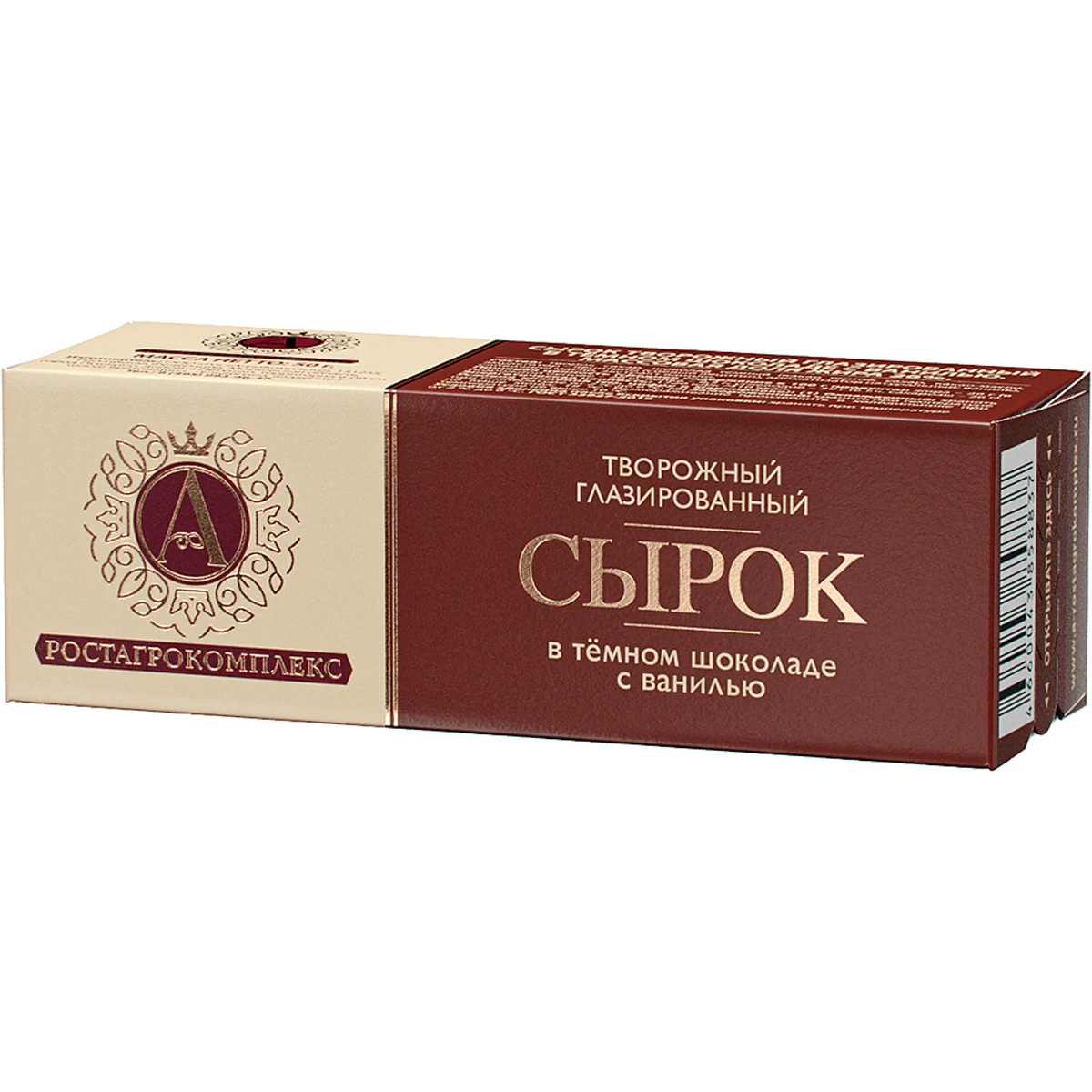 Сырок творожный глазированный РостАгроКомплекс в темном шоколаде с ванилью 26% 50 г