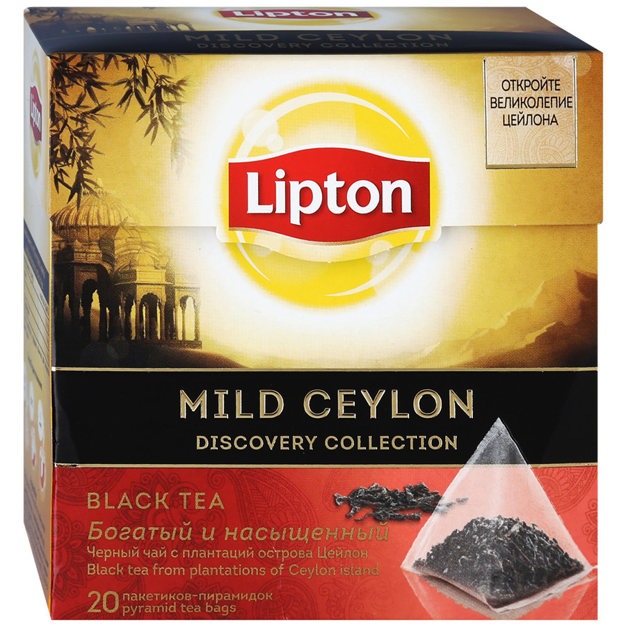 фото Чай черный lipton mild ceylon 20х1,8 г