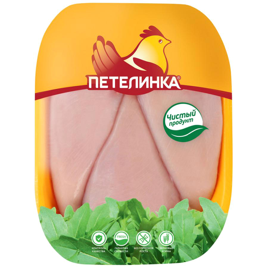 Филе грудки Петелинка цыпленка-бройлера без кожи охлажденное , кг