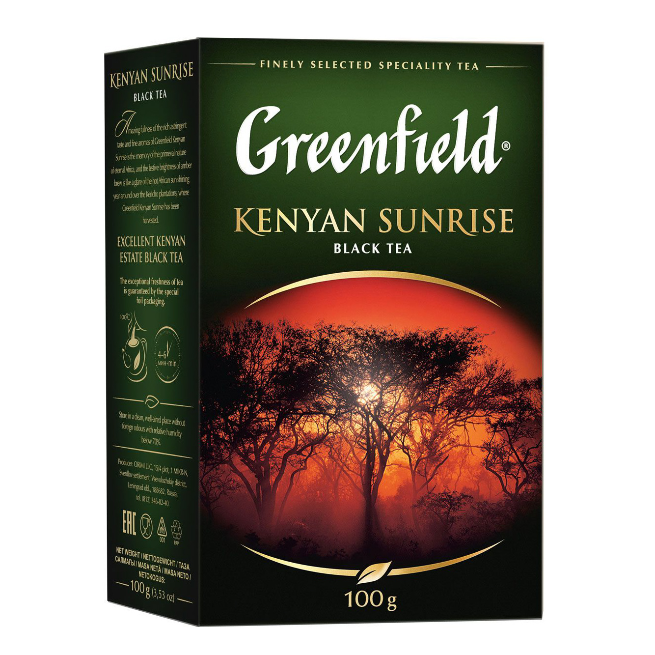 

Чай черный Greenfield Kenyan Sunrise листовой 100 г