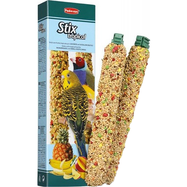 Лакомство для птиц Padovan Stix tropical Для попугаев и экзотов с фруктами 2х60 г