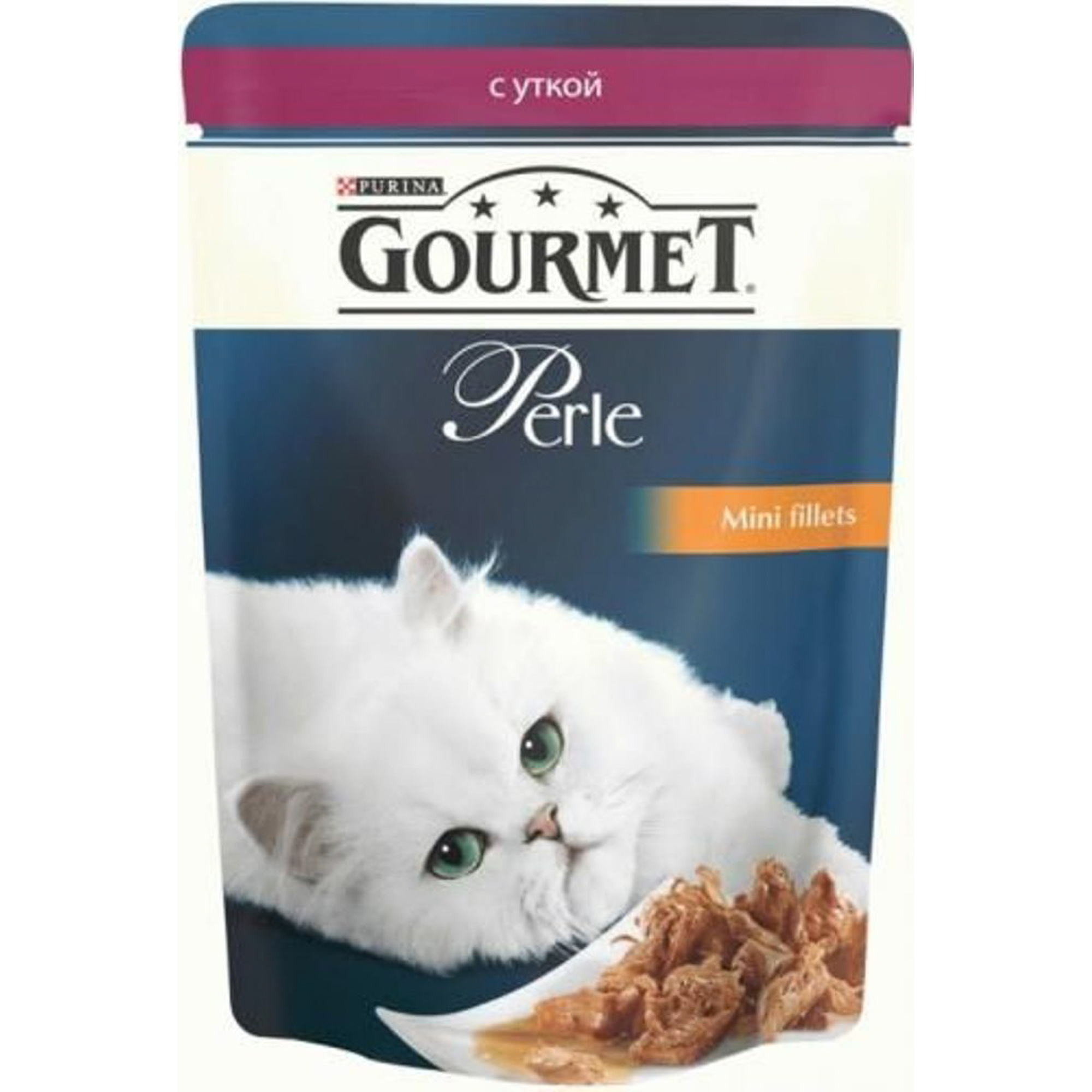 фото Корм для кошек gourmet perle утка кусочки в подливе 85г