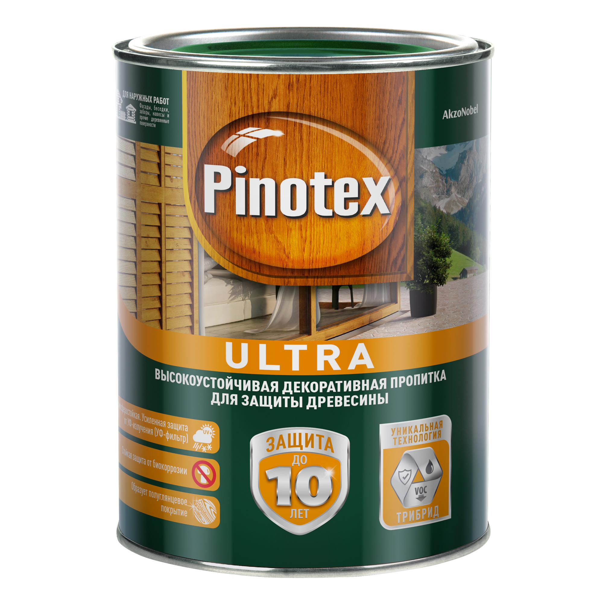 фото Пропитка pinotex ultra 1л красное дерево