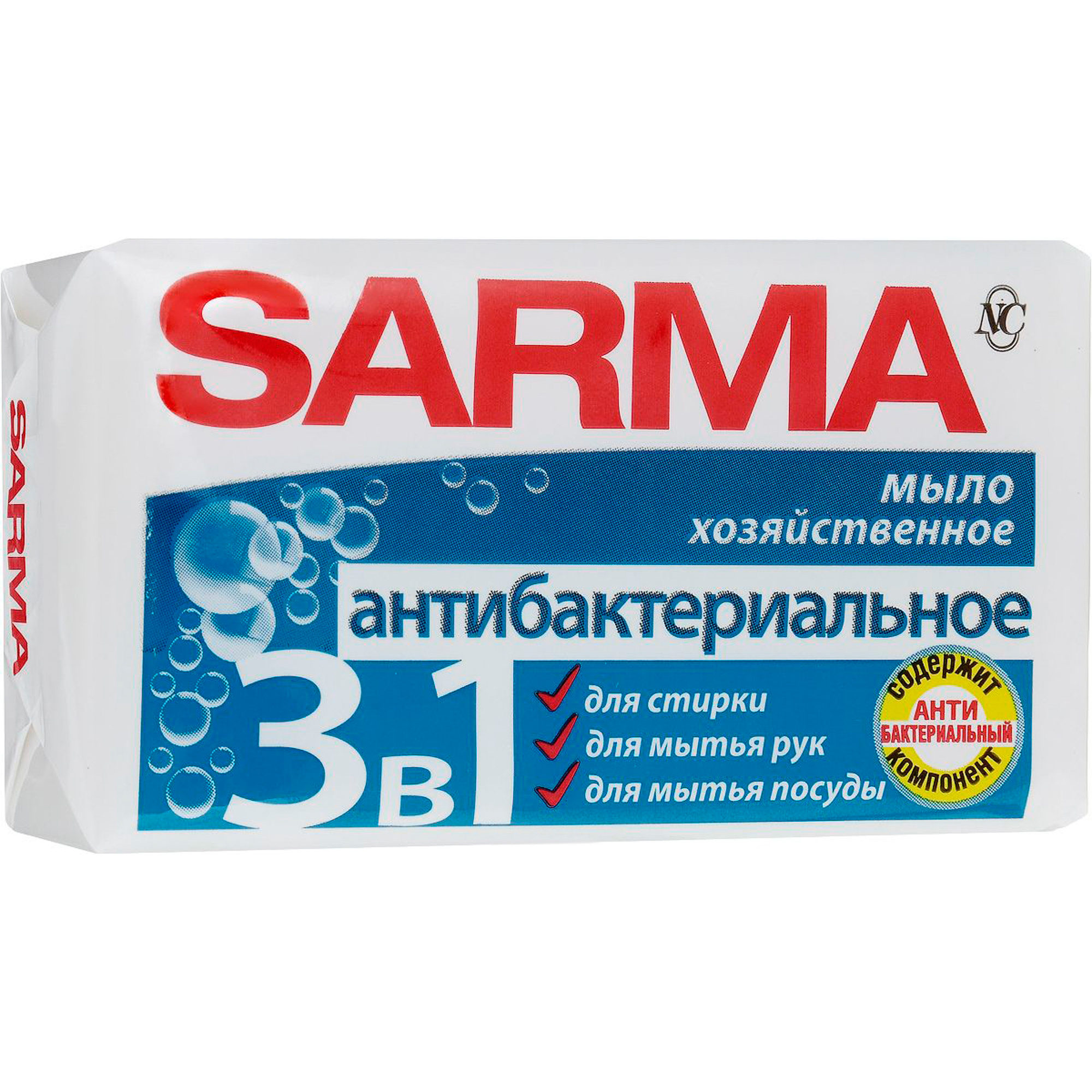 фото Хозяйственное мыло sarma антибактериальное 140 г