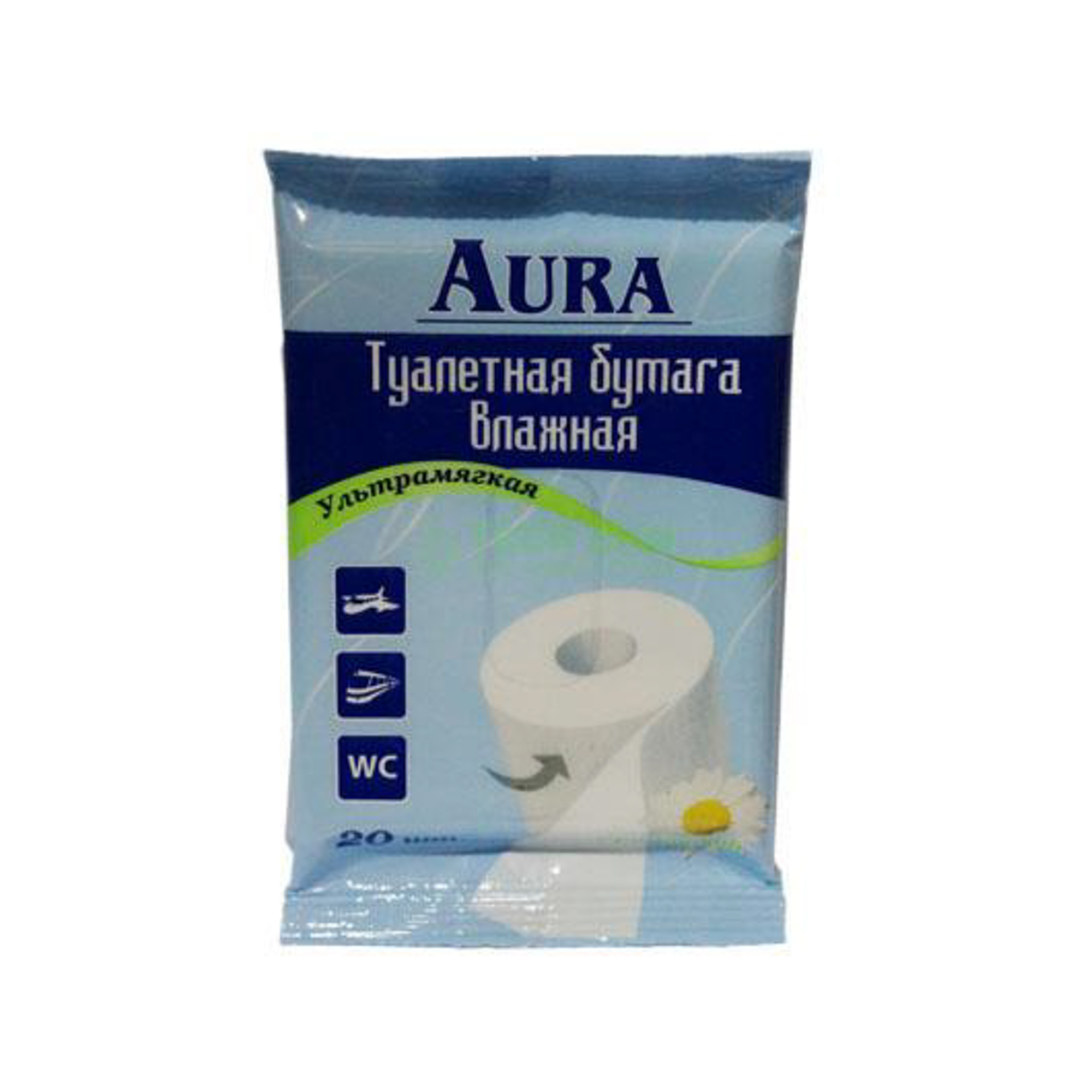 Туалетная бумага AURA Влажная  20шт
