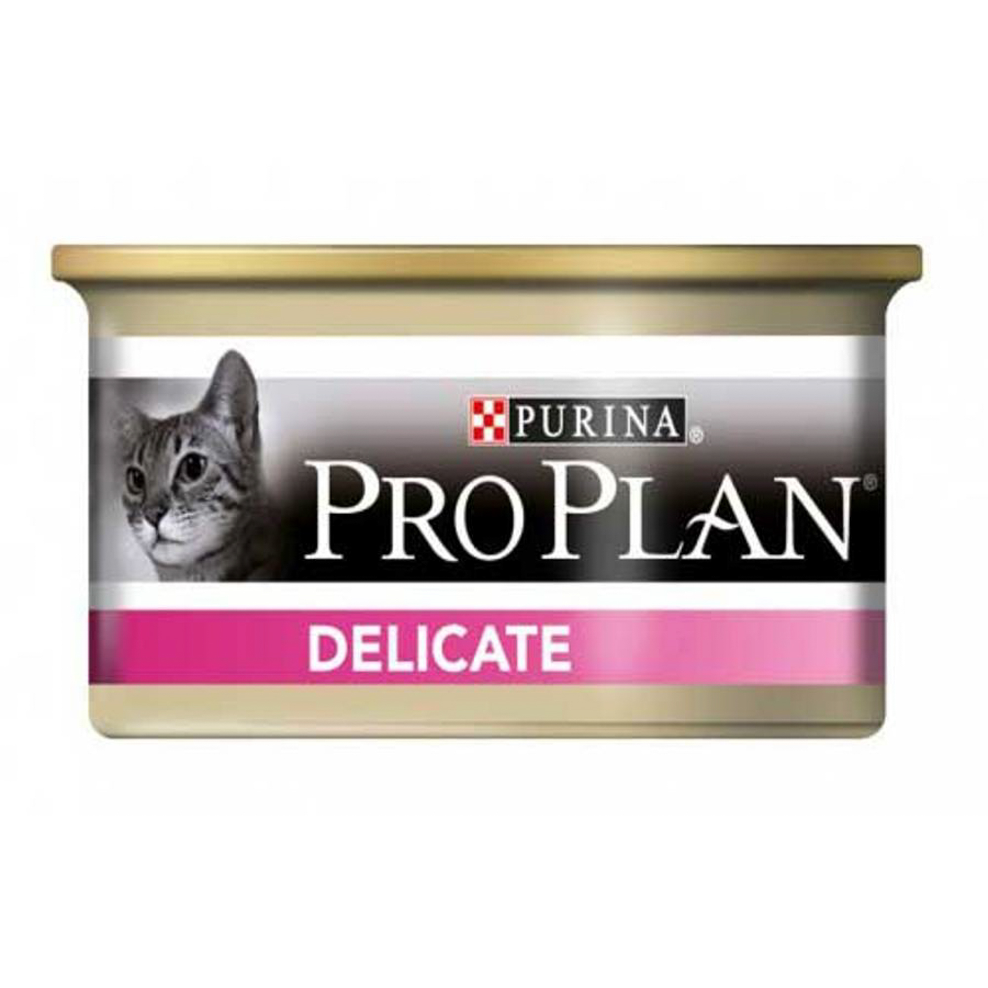 фото Корм для кошек pro plan delicate для взрослых кошек с чувствительным пищеварением, паштет с индейкой 85г