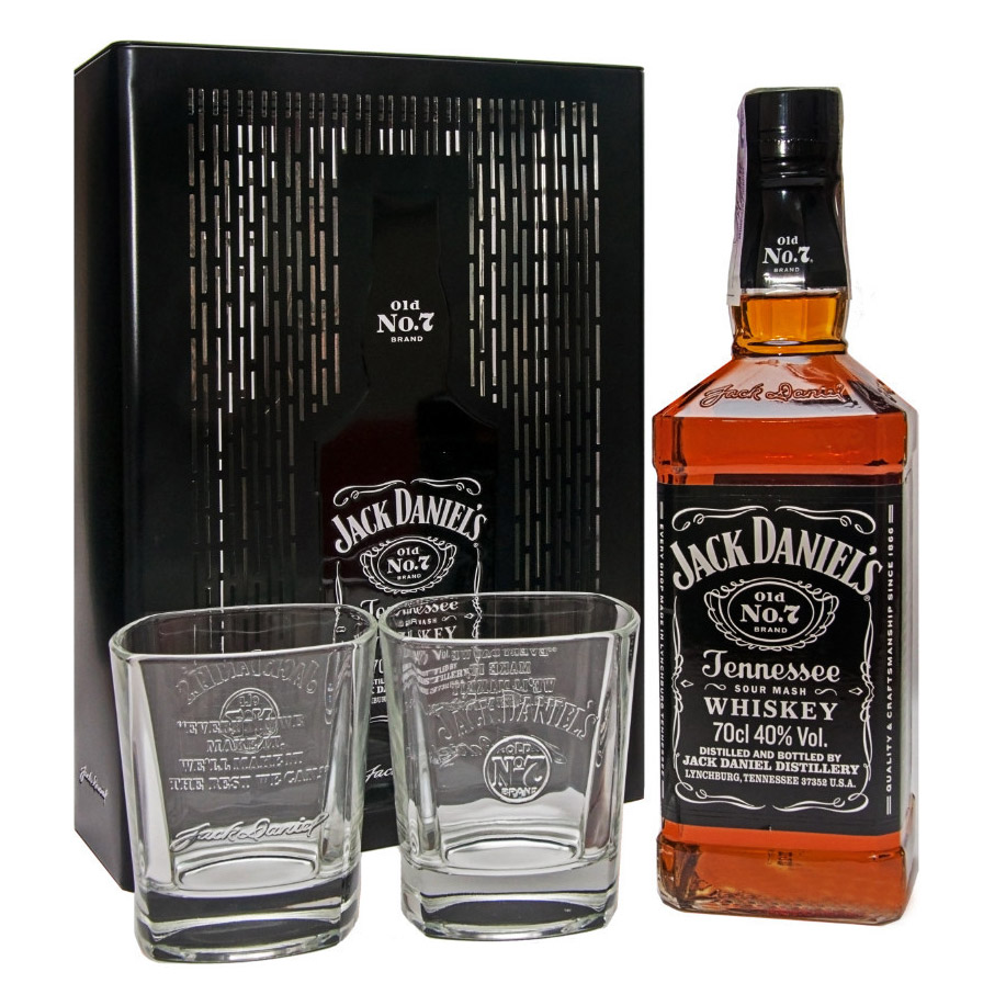Виски Jack Daniels с двумя стаканами 700 мл (1000611292) купить в