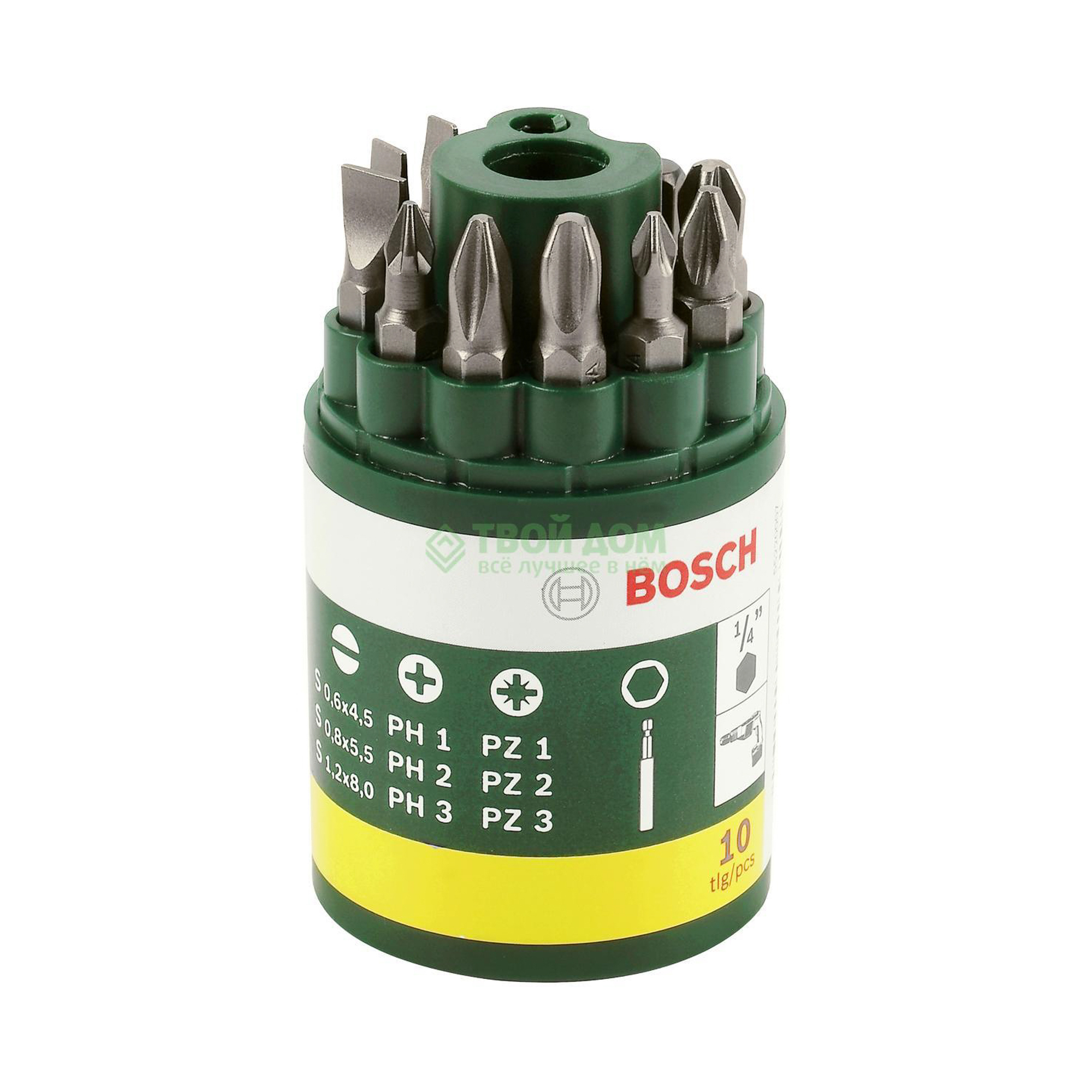 

Набор бит Bosch 9 бит + битодержатель (2607019454)