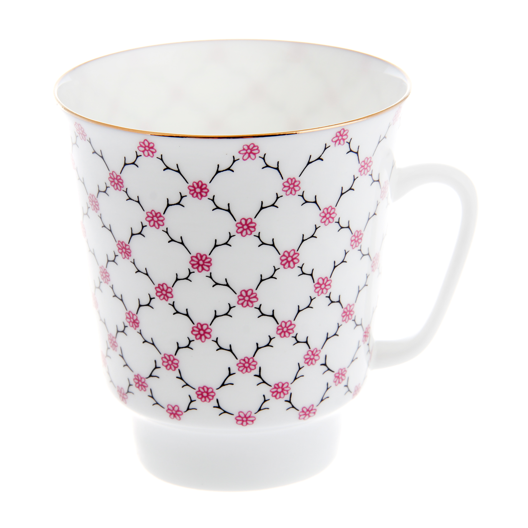 фото Чашка с блюдцем лфз форма майская - розовая сетка
