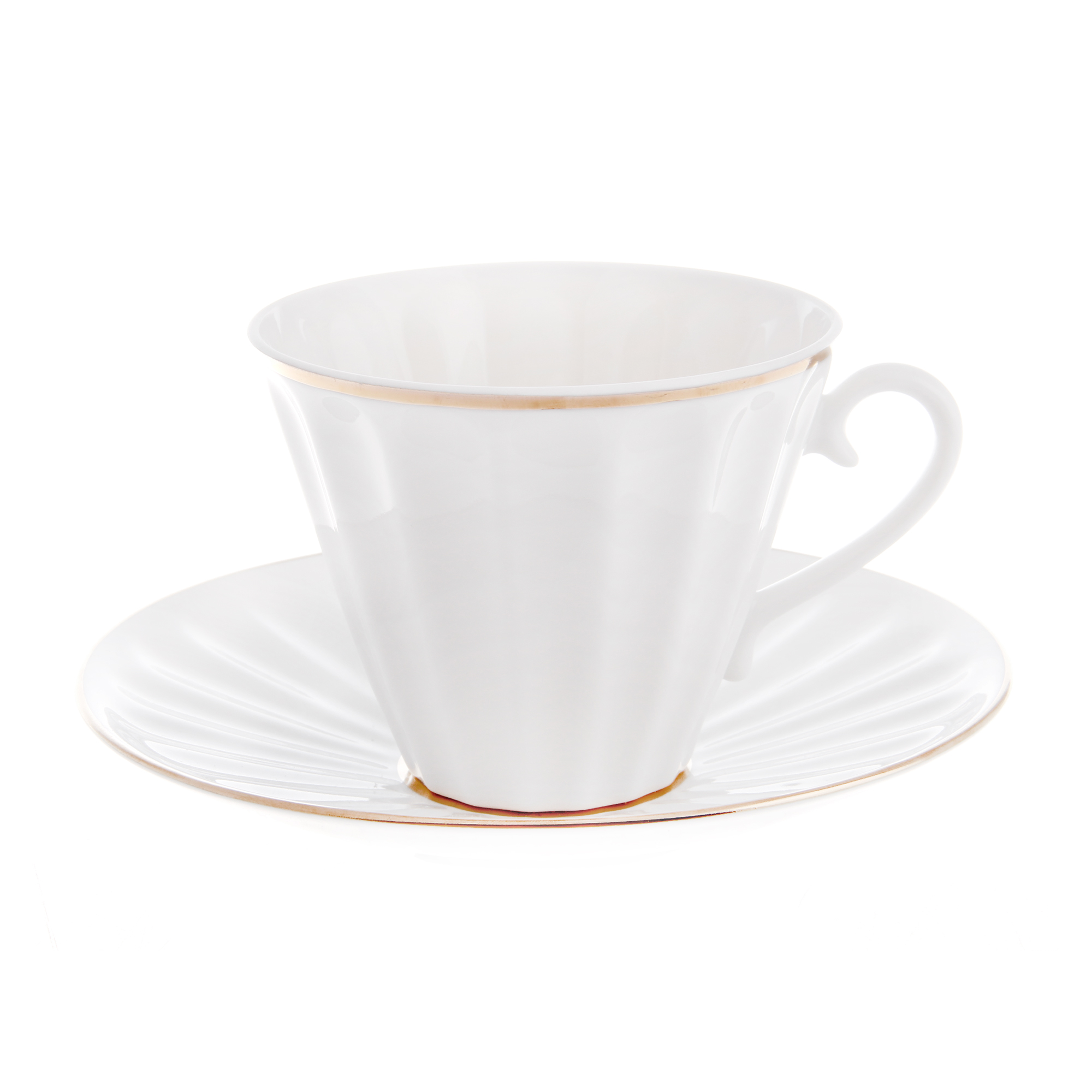 Чашка с блюдцем чайная, форма лучистая - белоснежка Лфз - фото 1