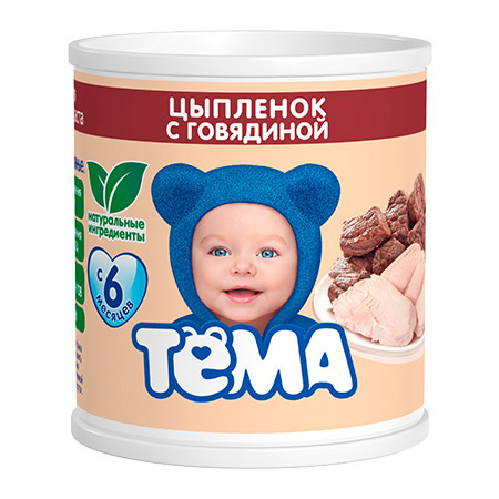 

Пюре мясное Тёма Цыпленок с говядиной 100 г