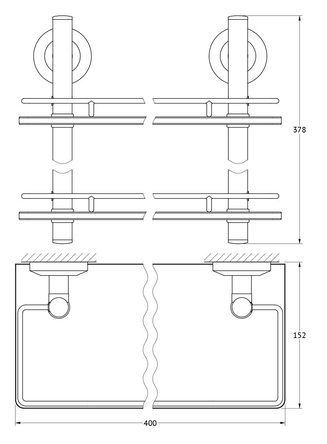 фото Полка 2-х ярусная fbs standard 40 см sta 063