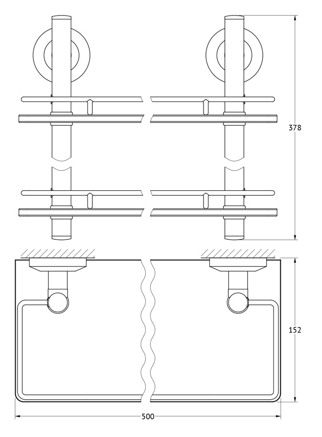 фото Полка 2-х ярусная fbs standard 50 см sta 064